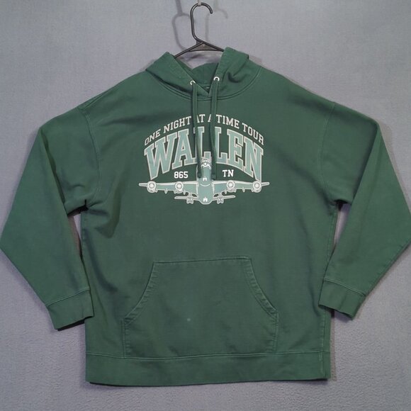 Morgan Wallen Hoodie Men's 2XL Green Pullover One Night At A Time Tour 2024 - Picture 2 of 14